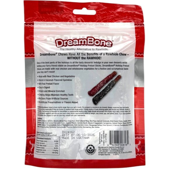 DreamBone Holiday Pretzel Sticks Dog Chews No Rawhide Chicken Gift New - Picture 2 of 4